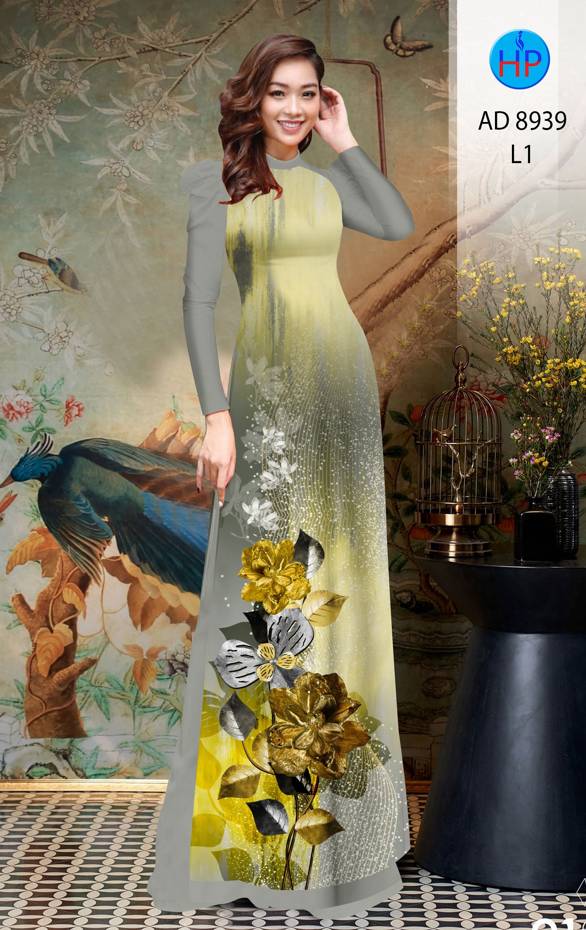 Vải Áo Dài Hoa In 3D Mới Ra AD 8939 43 Vải Áo Dài Hoa In 3D Mới Ra AD 8939