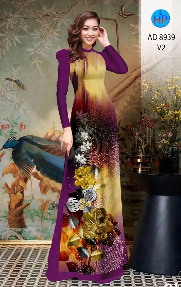 Vải Áo Dài Hoa In 3D Mới Ra AD 8939 41 Vải Áo Dài Hoa In 3D Mới Ra AD 8939
