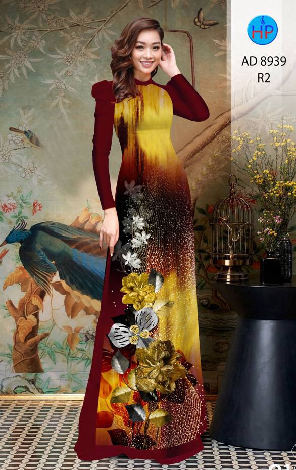 Vải Áo Dài Hoa In 3D Mới Ra AD 8939 44 Vải Áo Dài Hoa In 3D Mới Ra AD 8939