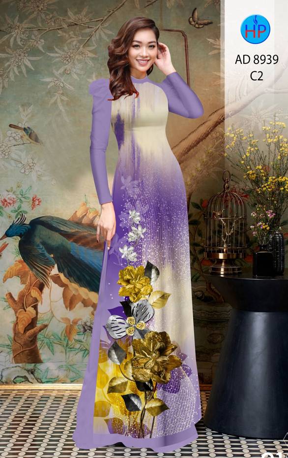 Vải Áo Dài Hoa In 3D Mới Ra AD 8939 46 Vải Áo Dài Hoa In 3D Mới Ra AD 8939
