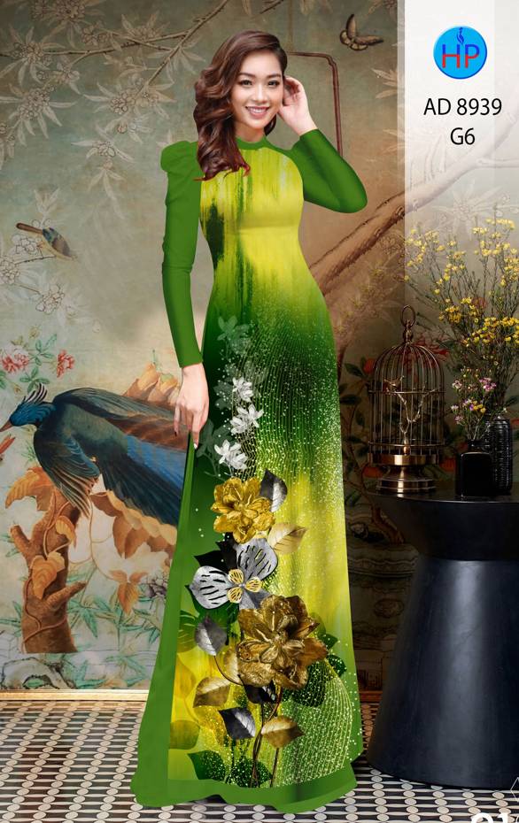 Vải Áo Dài Hoa In 3D Mới Ra AD 8939 45 Vải Áo Dài Hoa In 3D Mới Ra AD 8939