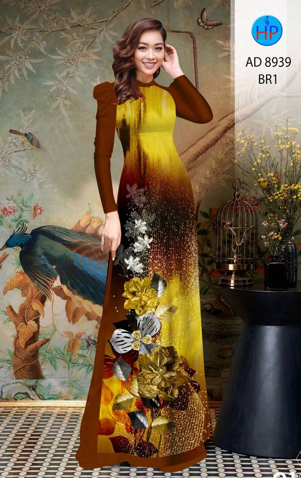 Vải Áo Dài Hoa In 3D Mới Ra AD 8939 49 Vải Áo Dài Hoa In 3D Mới Ra AD 8939