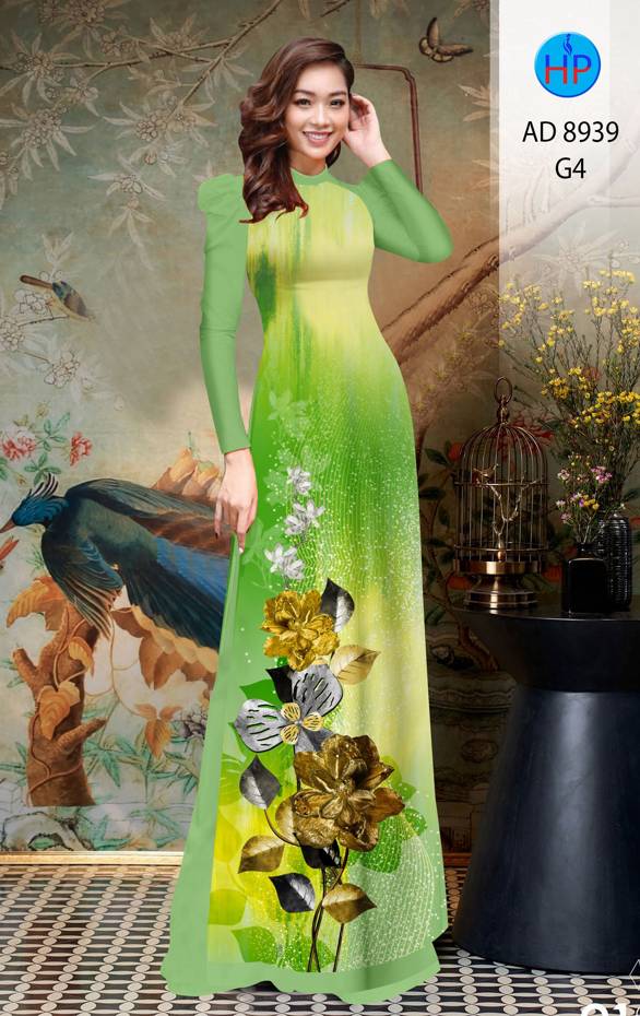 Vải Áo Dài Hoa In 3D Mới Ra AD 8939 47 Vải Áo Dài Hoa In 3D Mới Ra AD 8939