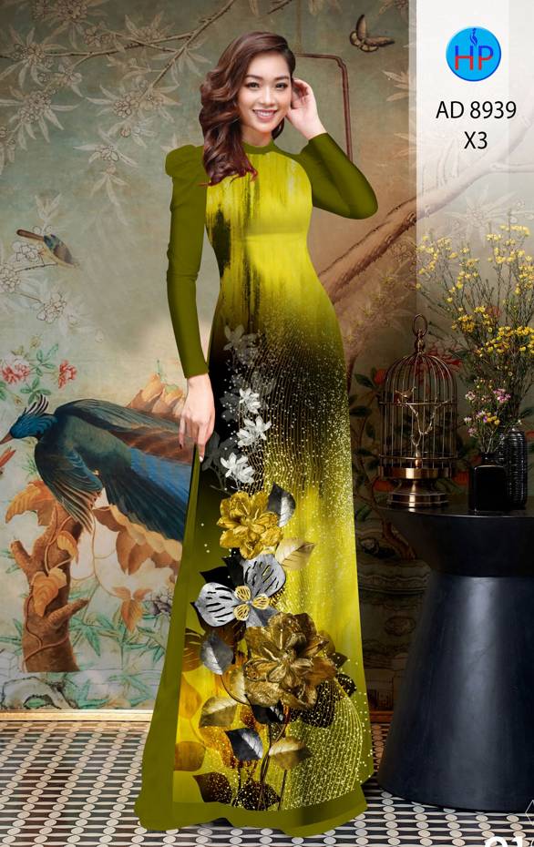 Vải Áo Dài Hoa In 3D Mới Ra AD 8939 52 Vải Áo Dài Hoa In 3D Mới Ra AD 8939