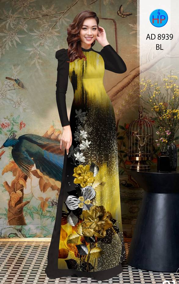 Vải Áo Dài Hoa In 3D Mới Ra AD 8939 54 Vải Áo Dài Hoa In 3D Mới Ra AD 8939