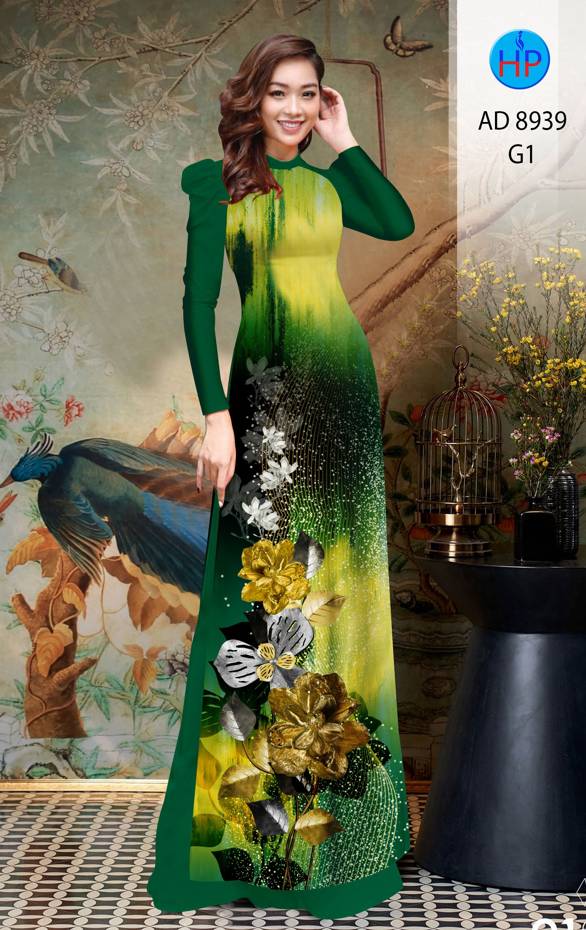 Vải Áo Dài Hoa In 3D Mới Ra AD 8939 53 Vải Áo Dài Hoa In 3D Mới Ra AD 8939