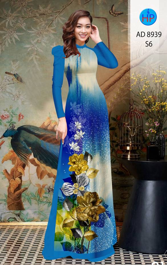 Vải Áo Dài Hoa In 3D Mới Ra AD 8939 51 Vải Áo Dài Hoa In 3D Mới Ra AD 8939