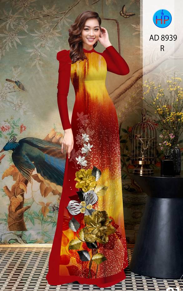 Vải Áo Dài Hoa In 3D Mới Ra AD 8939 55 Vải Áo Dài Hoa In 3D Mới Ra AD 8939