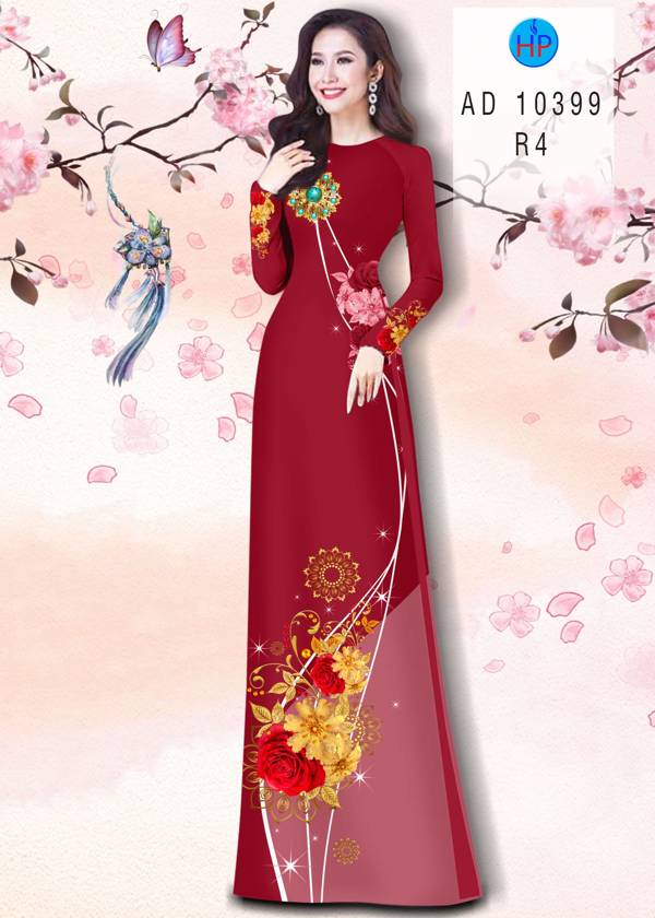 Vải Áo Dài Hoa In 3D Thiết Kế 2021 AD 10399 36 Vải Áo Dài Hoa In 3D Thiết Kế 2021 AD 10399