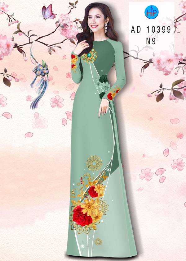 Vải Áo Dài Hoa In 3D Thiết Kế 2021 AD 10399 42 Vải Áo Dài Hoa In 3D Thiết Kế 2021 AD 10399