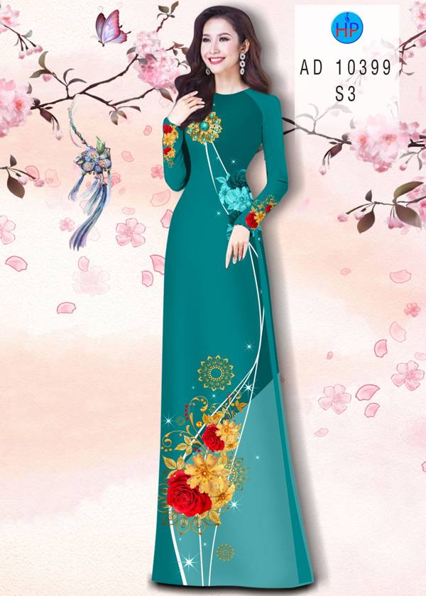 Vải Áo Dài Hoa In 3D Thiết Kế 2021 AD 10399 47 Vải Áo Dài Hoa In 3D Thiết Kế 2021 AD 10399