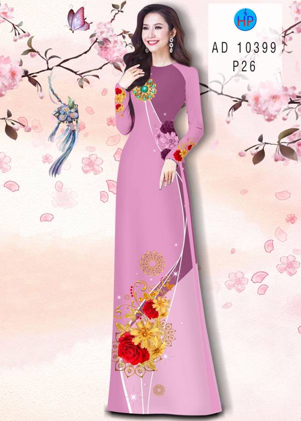 Vải Áo Dài Hoa In 3D Thiết Kế 2021 AD 10399 44 Vải Áo Dài Hoa In 3D Thiết Kế 2021 AD 10399