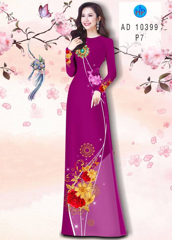 Vải Áo Dài Hoa In 3D Thiết Kế 2021 AD 10399 45 Vải Áo Dài Hoa In 3D Thiết Kế 2021 AD 10399