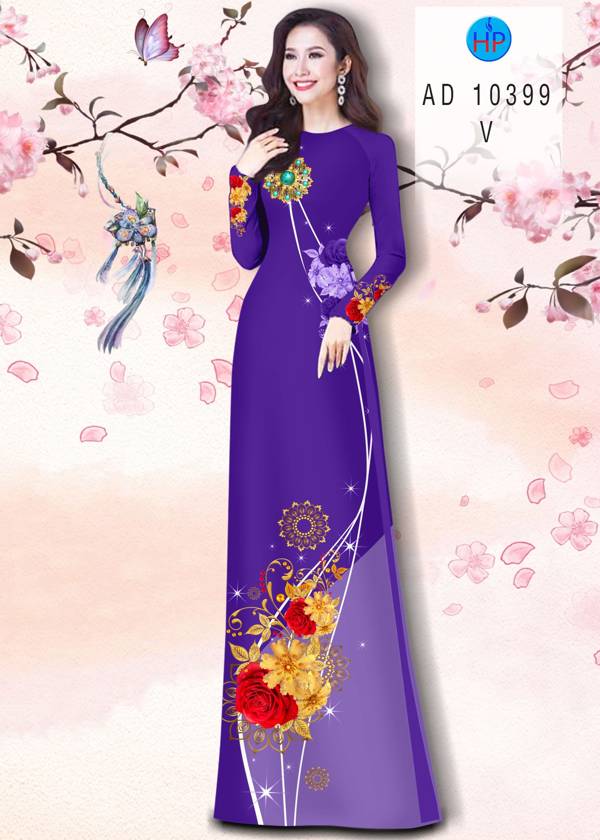 Vải Áo Dài Hoa In 3D Thiết Kế 2021 AD 10399 50 Vải Áo Dài Hoa In 3D Thiết Kế 2021 AD 10399