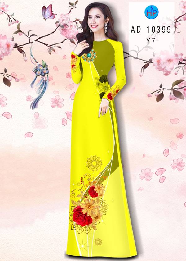 Vải Áo Dài Hoa In 3D Thiết Kế 2021 AD 10399 51 Vải Áo Dài Hoa In 3D Thiết Kế 2021 AD 10399