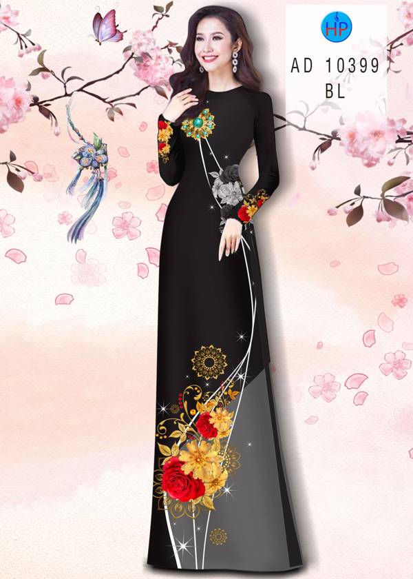 Vải Áo Dài Hoa In 3D Thiết Kế 2021 AD 10399 52 Vải Áo Dài Hoa In 3D Thiết Kế 2021 AD 10399