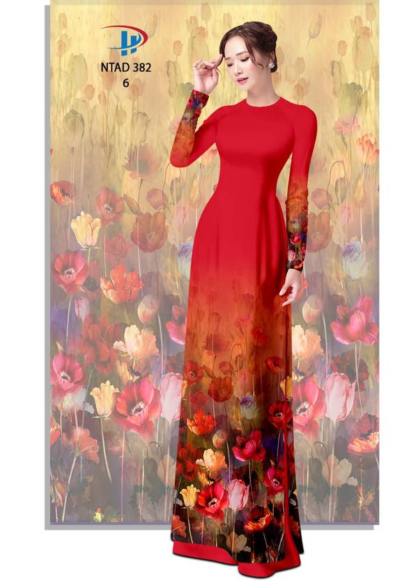 Vải Áo Dài Hoa In 3D Thiết Kế 2021 AD NTAD382 50 Vải Áo Dài Hoa In 3D Thiết Kế 2021 AD NTAD382