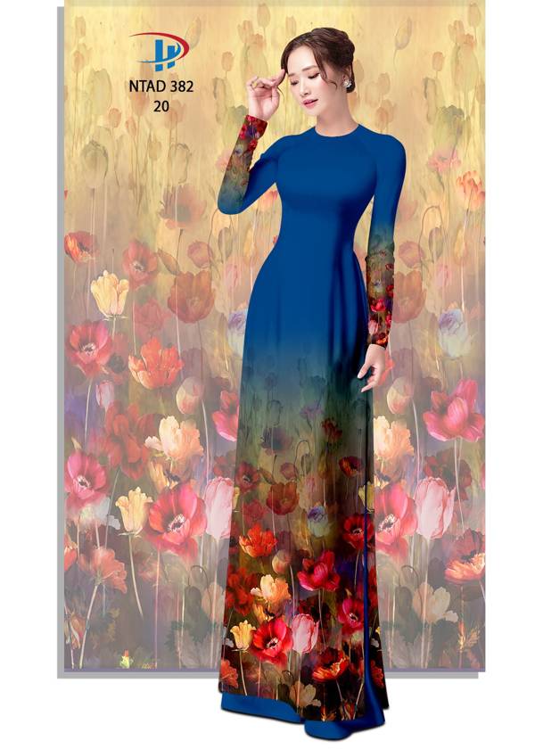 Vải Áo Dài Hoa In 3D Thiết Kế 2021 AD NTAD382 56 Vải Áo Dài Hoa In 3D Thiết Kế 2021 AD NTAD382