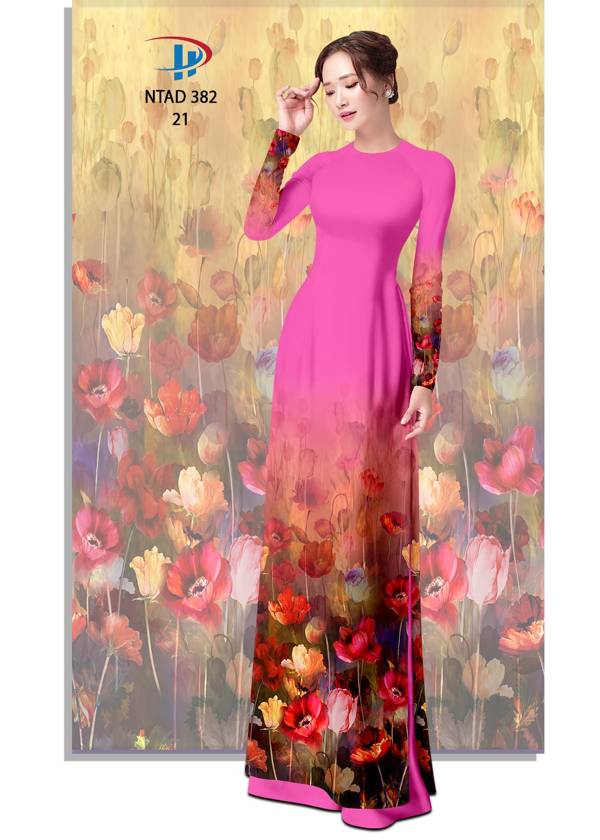 Vải Áo Dài Hoa In 3D Thiết Kế 2021 AD NTAD382 57 Vải Áo Dài Hoa In 3D Thiết Kế 2021 AD NTAD382