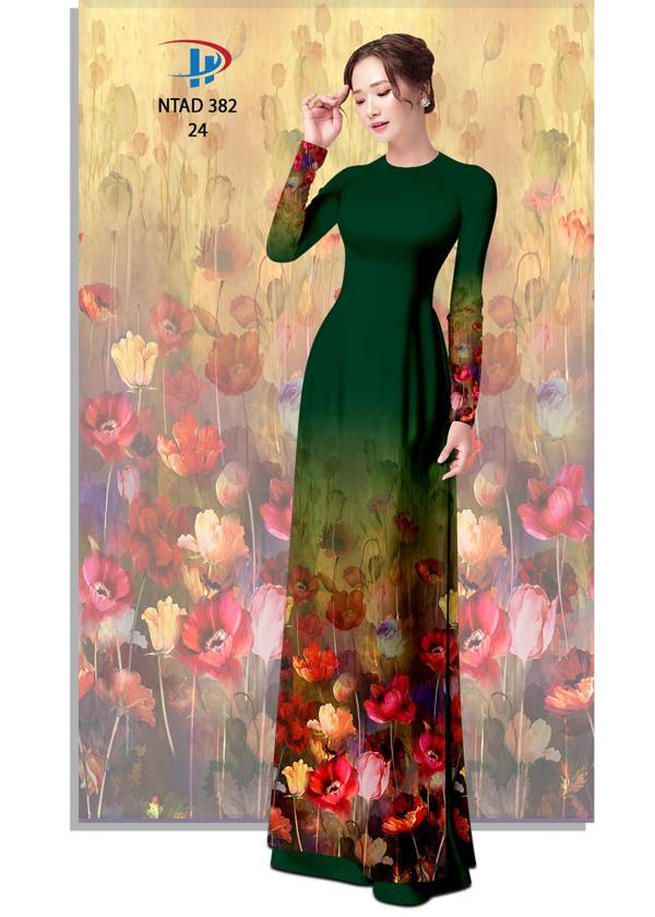 Vải Áo Dài Hoa In 3D Thiết Kế 2021 AD NTAD382 60 Vải Áo Dài Hoa In 3D Thiết Kế 2021 AD NTAD382