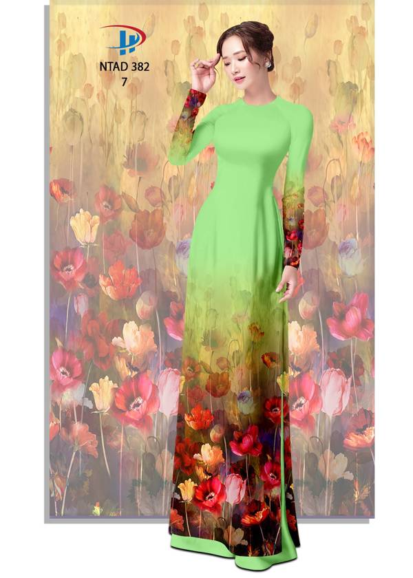 Vải Áo Dài Hoa In 3D Thiết Kế 2021 AD NTAD382 61 Vải Áo Dài Hoa In 3D Thiết Kế 2021 AD NTAD382