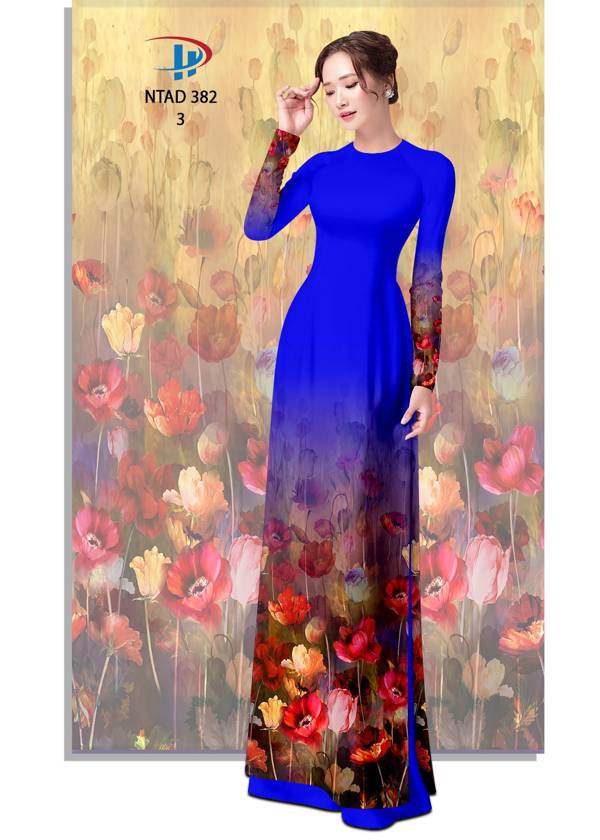Vải Áo Dài Hoa In 3D Thiết Kế 2021 AD NTAD382 65 Vải Áo Dài Hoa In 3D Thiết Kế 2021 AD NTAD382