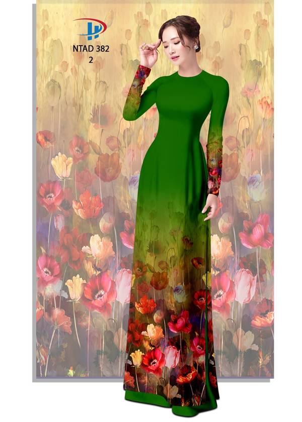 Vải Áo Dài Hoa In 3D Thiết Kế 2021 AD NTAD382 64 Vải Áo Dài Hoa In 3D Thiết Kế 2021 AD NTAD382