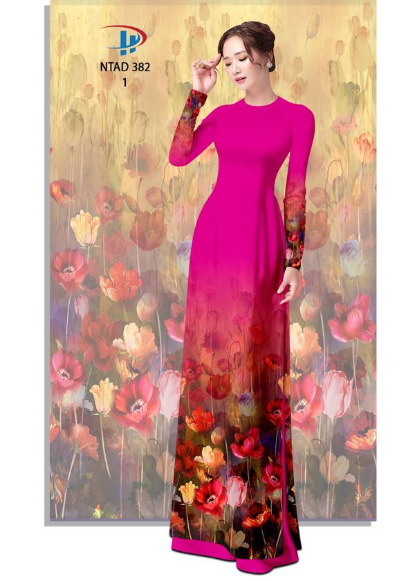 Vải Áo Dài Hoa In 3D Thiết Kế 2021 AD NTAD382 63 Vải Áo Dài Hoa In 3D Thiết Kế 2021 AD NTAD382