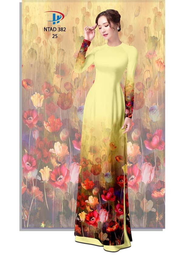Vải Áo Dài Hoa In 3D Thiết Kế 2021 AD NTAD382 62 Vải Áo Dài Hoa In 3D Thiết Kế 2021 AD NTAD382