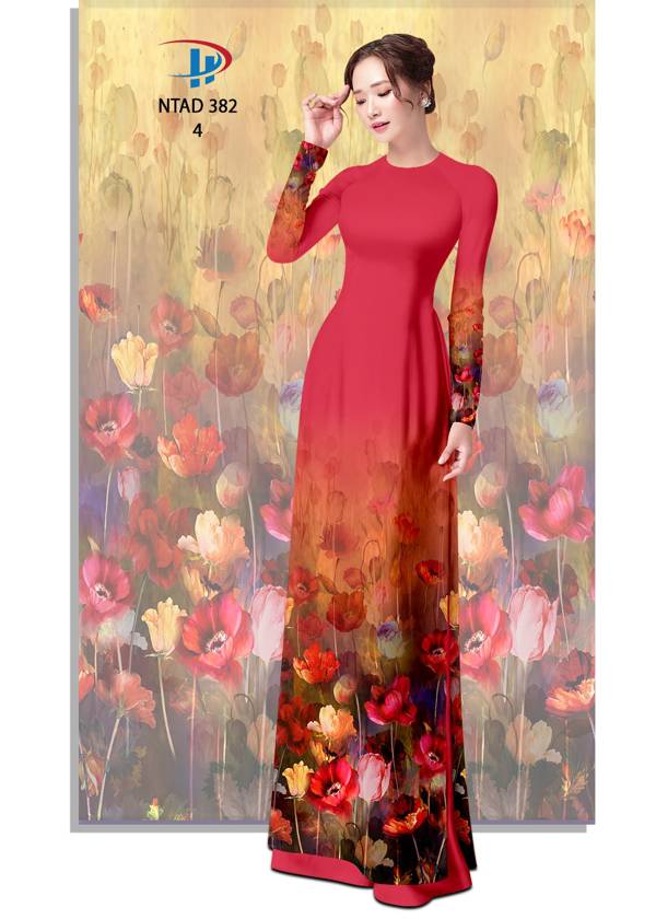 Vải Áo Dài Hoa In 3D Thiết Kế 2021 AD NTAD382 66 Vải Áo Dài Hoa In 3D Thiết Kế 2021 AD NTAD382