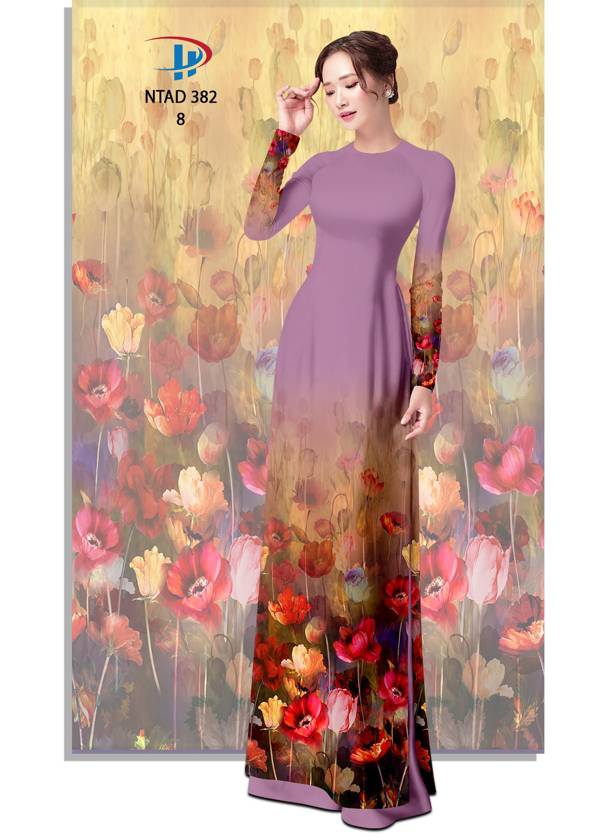 Vải Áo Dài Hoa In 3D Thiết Kế 2021 AD NTAD382 68 Vải Áo Dài Hoa In 3D Thiết Kế 2021 AD NTAD382
