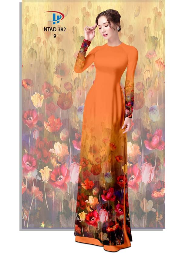 Vải Áo Dài Hoa In 3D Thiết Kế 2021 AD NTAD382 69 Vải Áo Dài Hoa In 3D Thiết Kế 2021 AD NTAD382