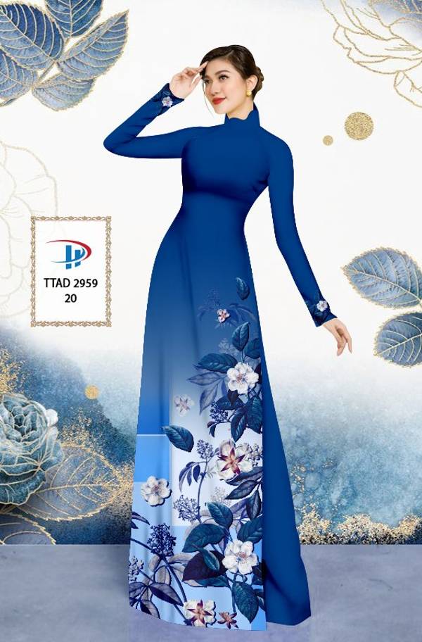 Vải Áo Dài Hoa In 3D Mới Ra AD TTAD2959 58 Vải Áo Dài Hoa In 3D Mới Ra AD TTAD2959