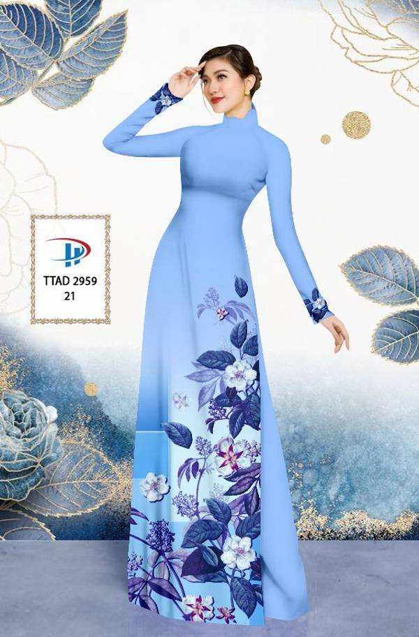 Vải Áo Dài Hoa In 3D Mới Ra AD TTAD2959 59 Vải Áo Dài Hoa In 3D Mới Ra AD TTAD2959