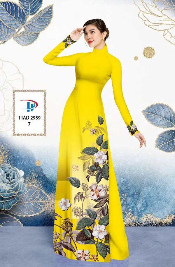 Vải Áo Dài Hoa In 3D Mới Ra AD TTAD2959 63 Vải Áo Dài Hoa In 3D Mới Ra AD TTAD2959