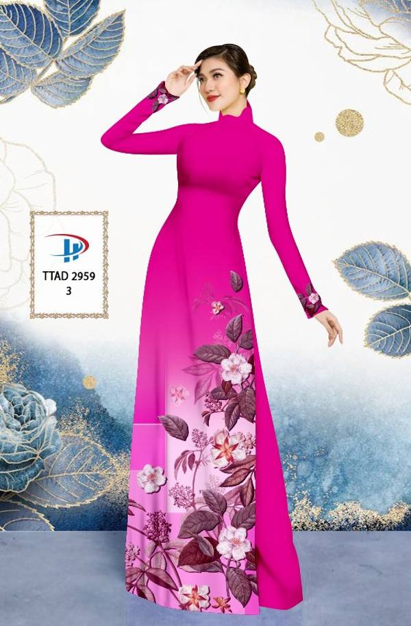 Vải Áo Dài Hoa In 3D Mới Ra AD TTAD2959 67 Vải Áo Dài Hoa In 3D Mới Ra AD TTAD2959
