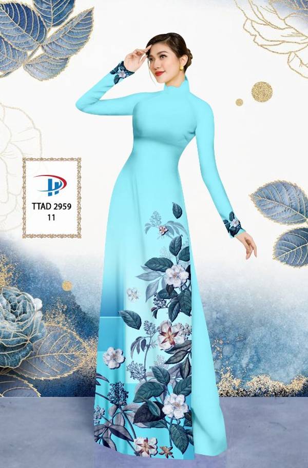 Vải Áo Dài Hoa In 3D Mới Ra AD TTAD2959 73 Vải Áo Dài Hoa In 3D Mới Ra AD TTAD2959