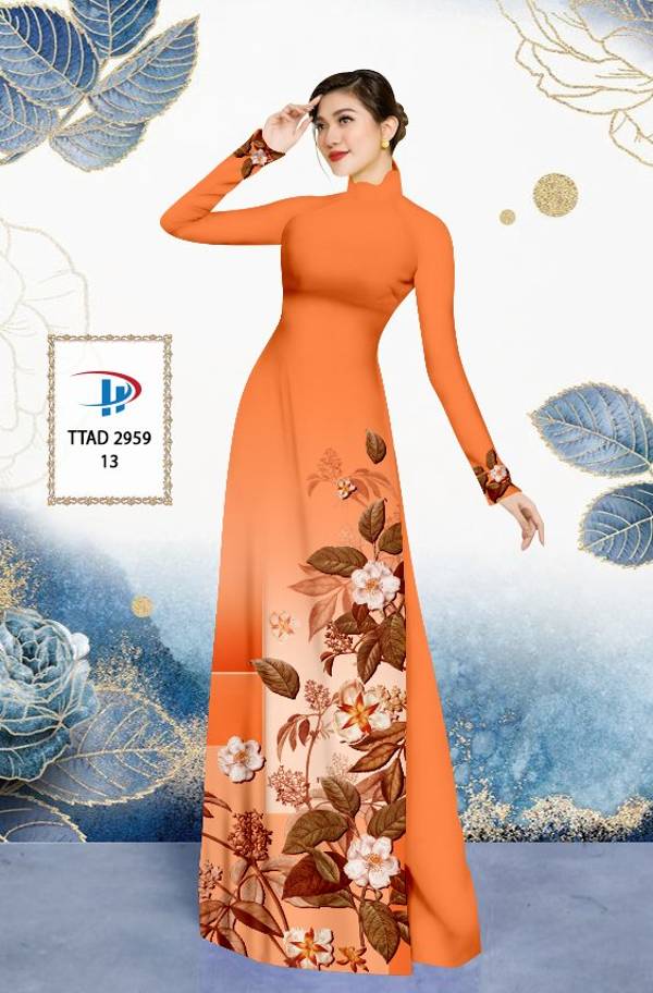 Vải Áo Dài Hoa In 3D Mới Ra AD TTAD2959 75 Vải Áo Dài Hoa In 3D Mới Ra AD TTAD2959