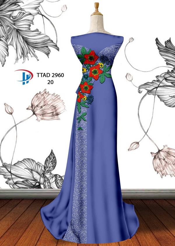 Vải Áo Dài Hoa In 3D Mới Ra AD TTAD2906 51 Vải Áo Dài Hoa In 3D Mới Ra AD TTAD2906