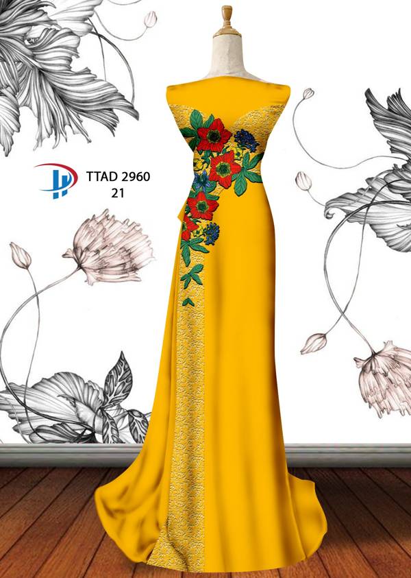Vải Áo Dài Hoa In 3D Mới Ra AD TTAD2906 52 Vải Áo Dài Hoa In 3D Mới Ra AD TTAD2906