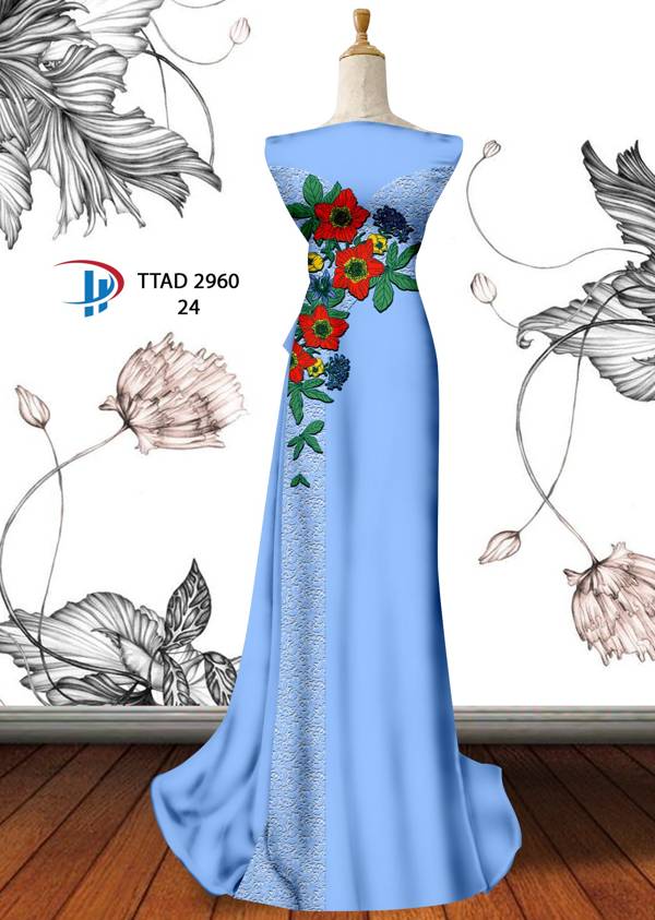 Vải Áo Dài Hoa In 3D Mới Ra AD TTAD2906 55 Vải Áo Dài Hoa In 3D Mới Ra AD TTAD2906