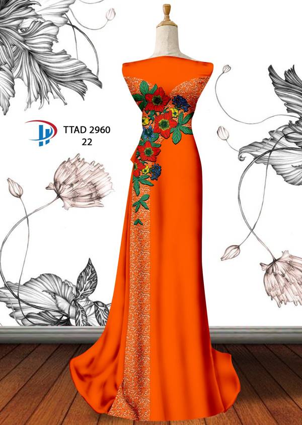 Vải Áo Dài Hoa In 3D Mới Ra AD TTAD2906 53 Vải Áo Dài Hoa In 3D Mới Ra AD TTAD2906