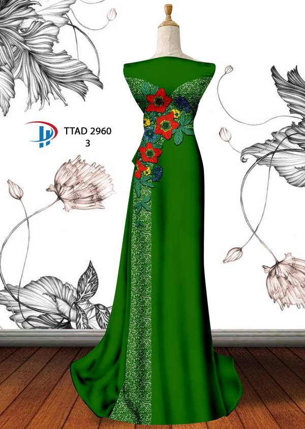 Vải Áo Dài Hoa In 3D Mới Ra AD TTAD2906 59 Vải Áo Dài Hoa In 3D Mới Ra AD TTAD2906