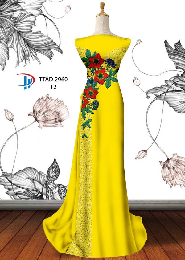 Vải Áo Dài Hoa In 3D Mới Ra AD TTAD2906 61 Vải Áo Dài Hoa In 3D Mới Ra AD TTAD2906