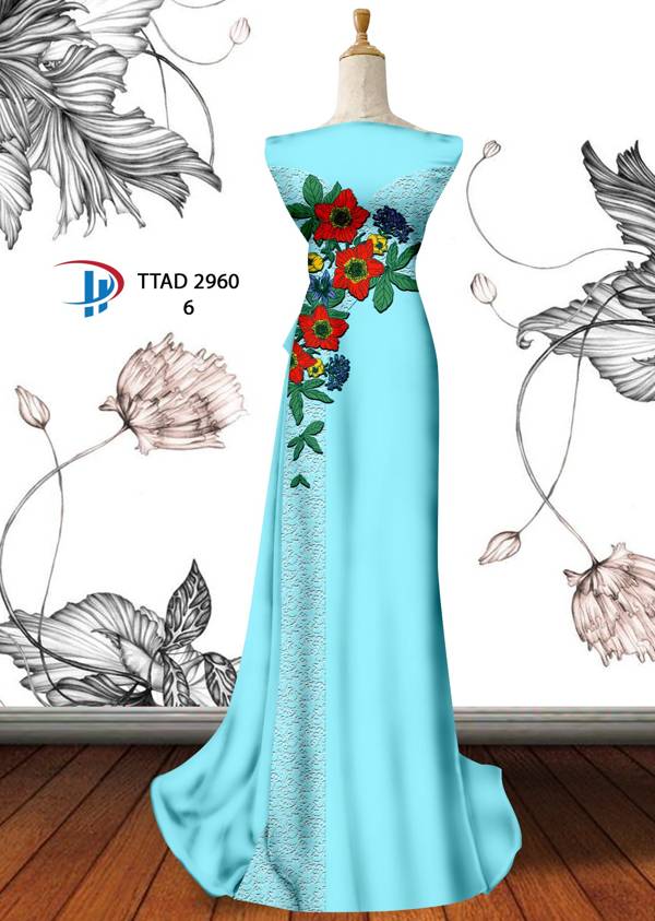 Vải Áo Dài Hoa In 3D Mới Ra AD TTAD2906 63 Vải Áo Dài Hoa In 3D Mới Ra AD TTAD2906