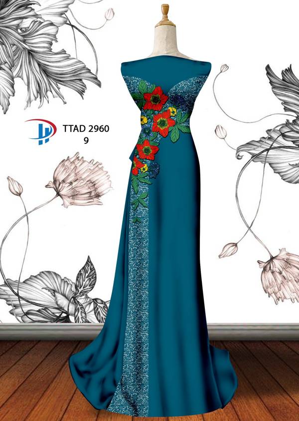 Vải Áo Dài Hoa In 3D Mới Ra AD TTAD2906 66 Vải Áo Dài Hoa In 3D Mới Ra AD TTAD2906