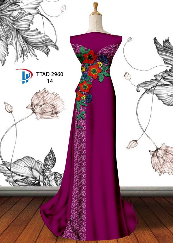 Vải Áo Dài Hoa In 3D Mới Ra AD TTAD2906 69 Vải Áo Dài Hoa In 3D Mới Ra AD TTAD2906