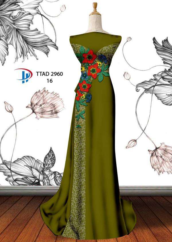 Vải Áo Dài Hoa In 3D Mới Ra AD TTAD2906 71 Vải Áo Dài Hoa In 3D Mới Ra AD TTAD2906