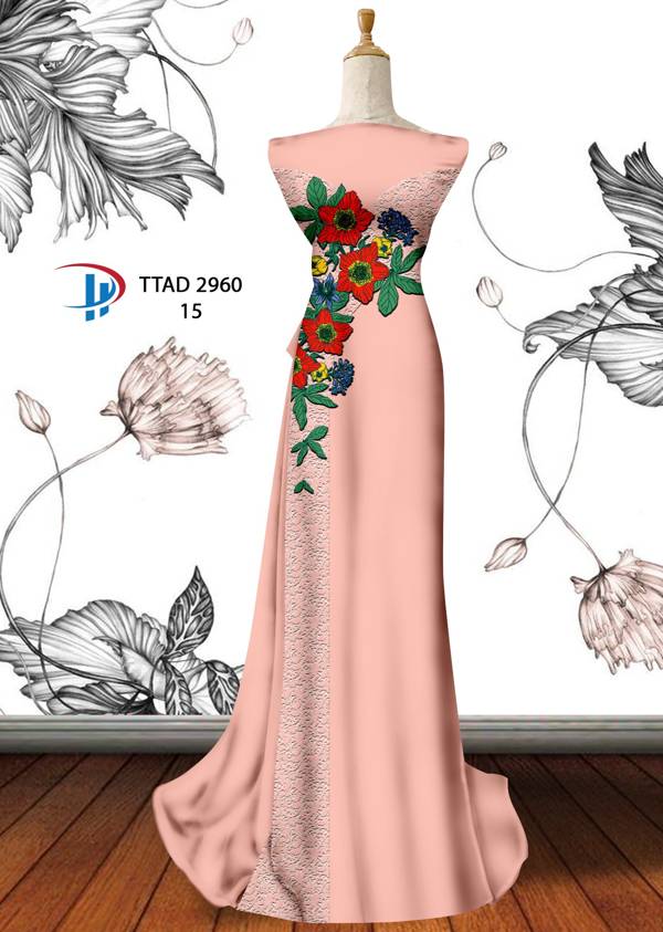 Vải Áo Dài Hoa In 3D Mới Ra AD TTAD2906 70 Vải Áo Dài Hoa In 3D Mới Ra AD TTAD2906