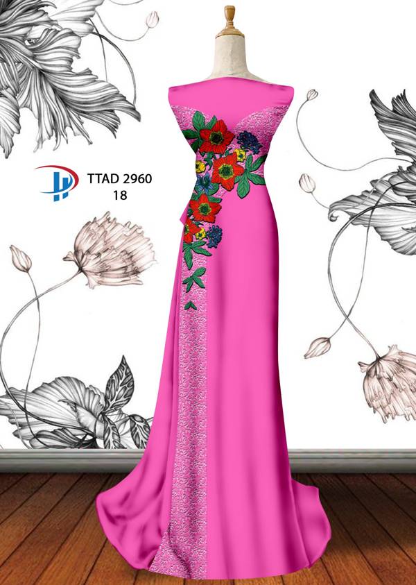 Vải Áo Dài Hoa In 3D Mới Ra AD TTAD2906 73 Vải Áo Dài Hoa In 3D Mới Ra AD TTAD2906